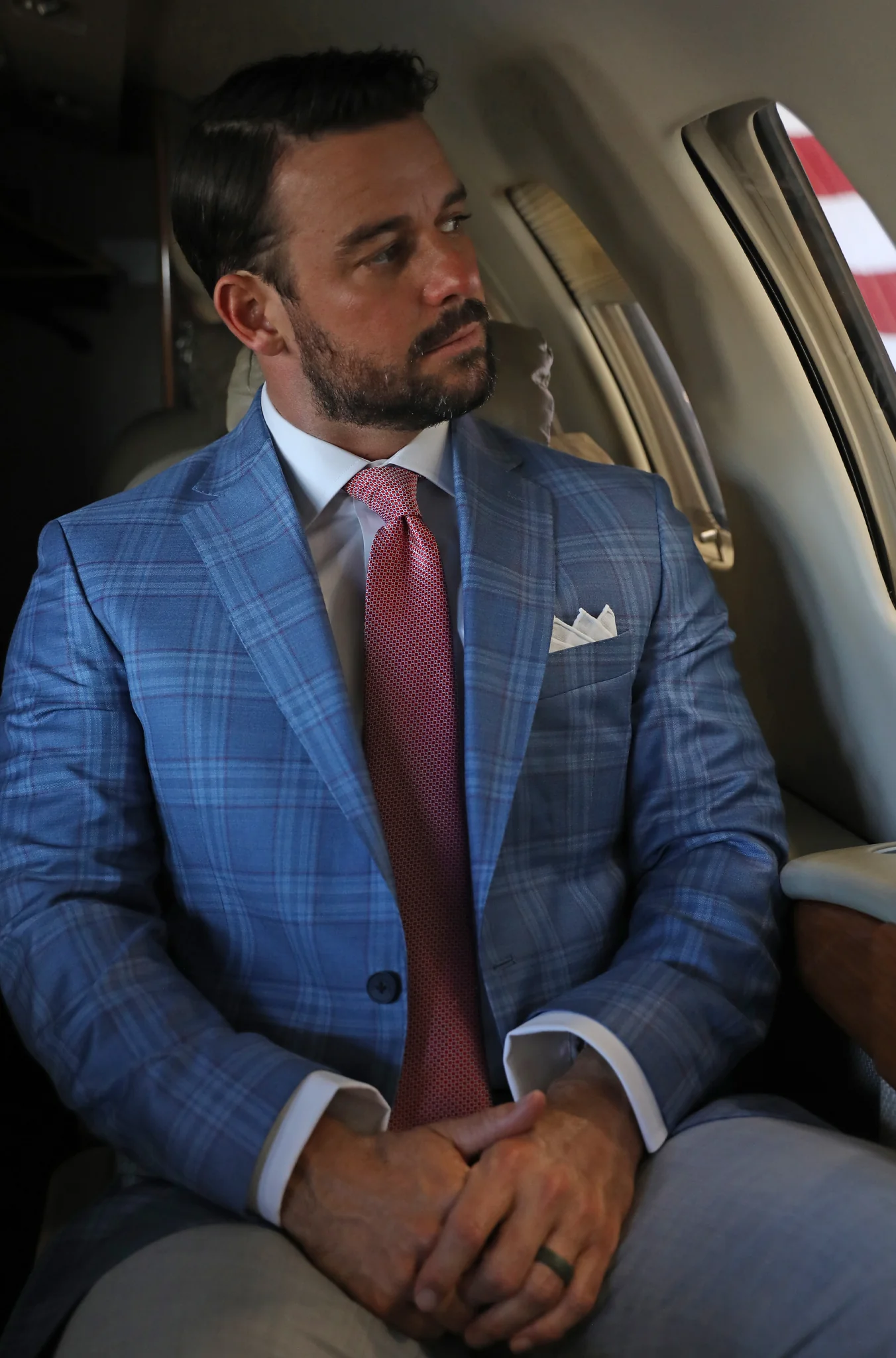 Audubon Lt. Blue with Red Deco Sport Coat - Image 3
