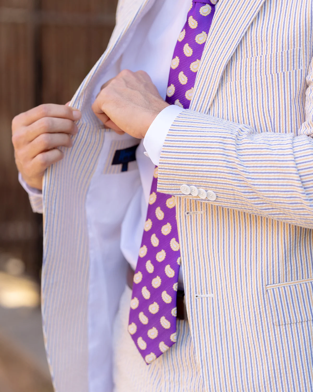 LIMITED EDITION Audubon Purple & Gold Seersucker Suit | Seersucker Suits - Image 3