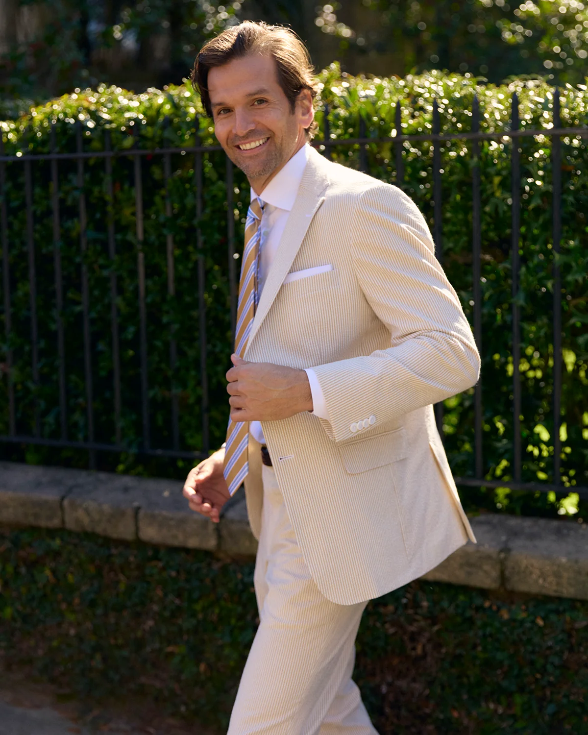 Tan Bisque Seersucker Stretch Pant | Seersucker Suit Separates - Image 7