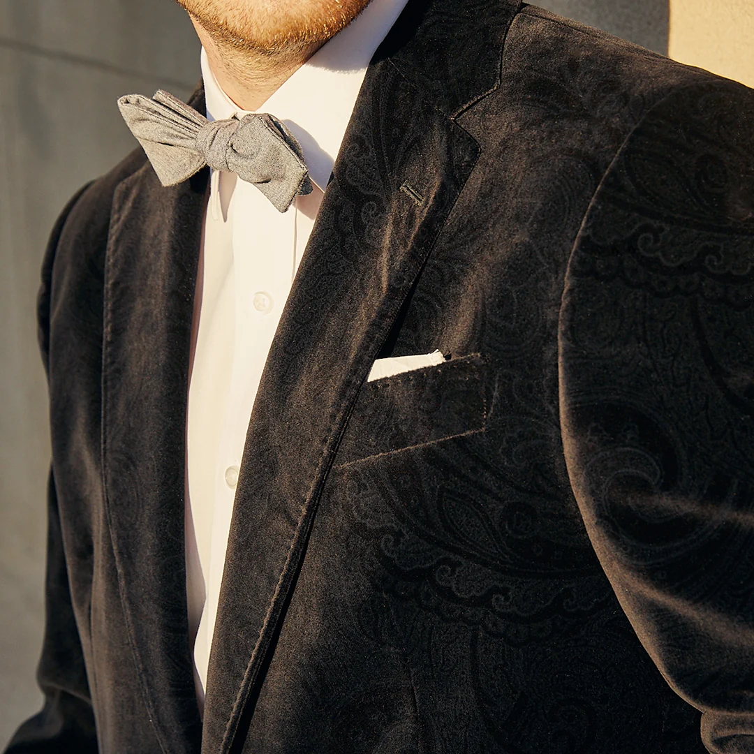 Roosevelt Charcoal Gray Velvet Sport Coat - Image 3