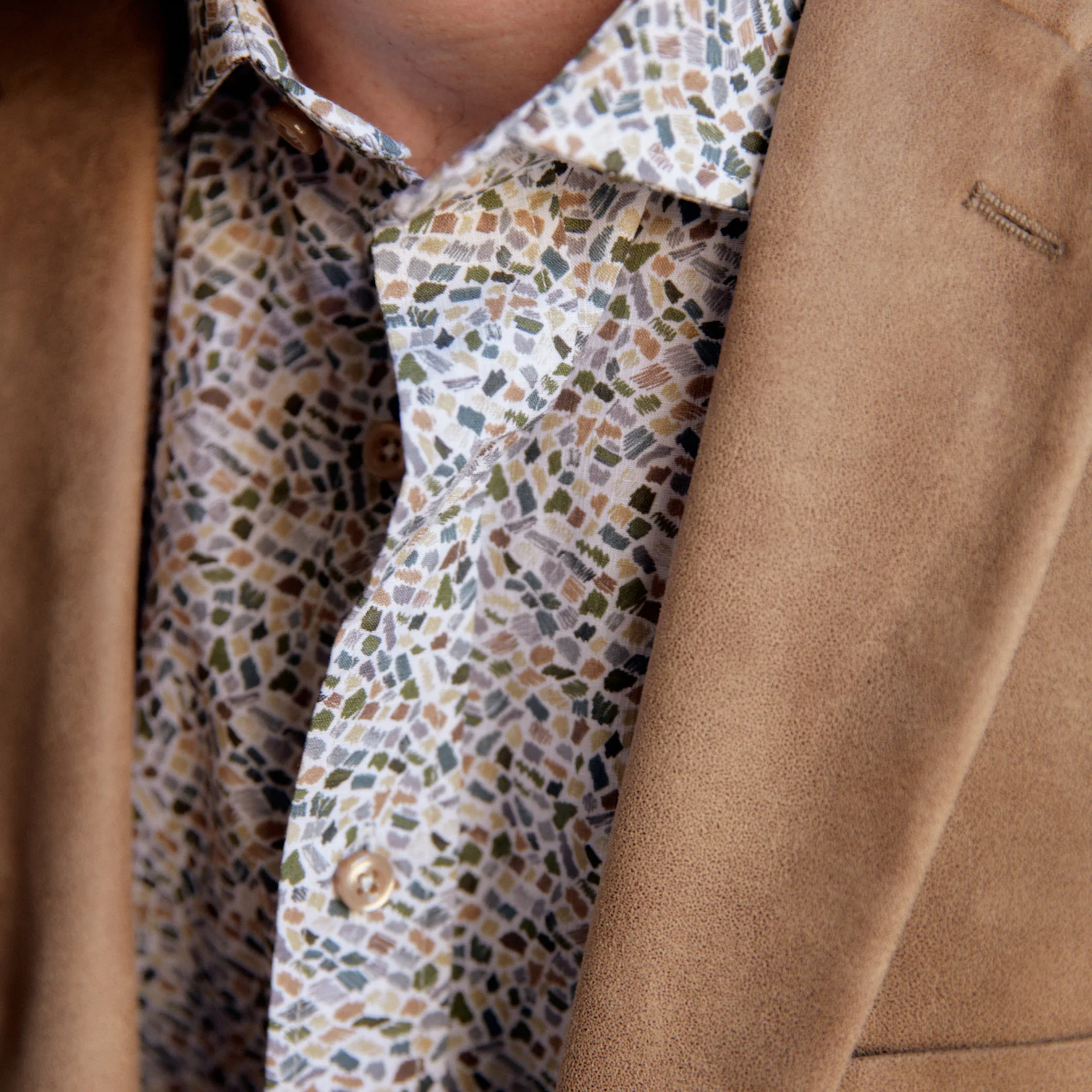 *** FINAL SALE *** Carroll Olive & Tan Print - Image 3