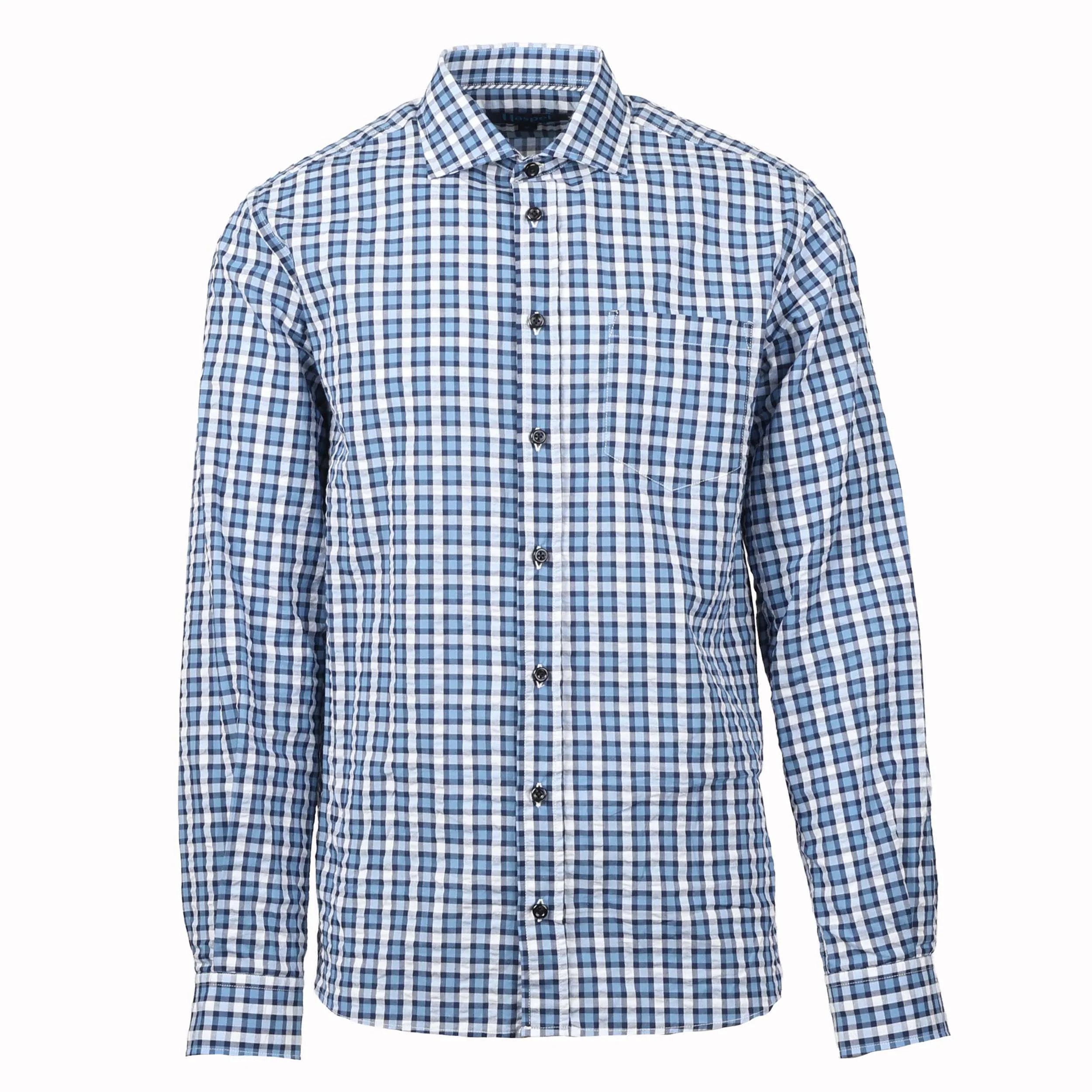 Chartres Blue & White Picnic Check Long Sleeve Shirt - Image 2