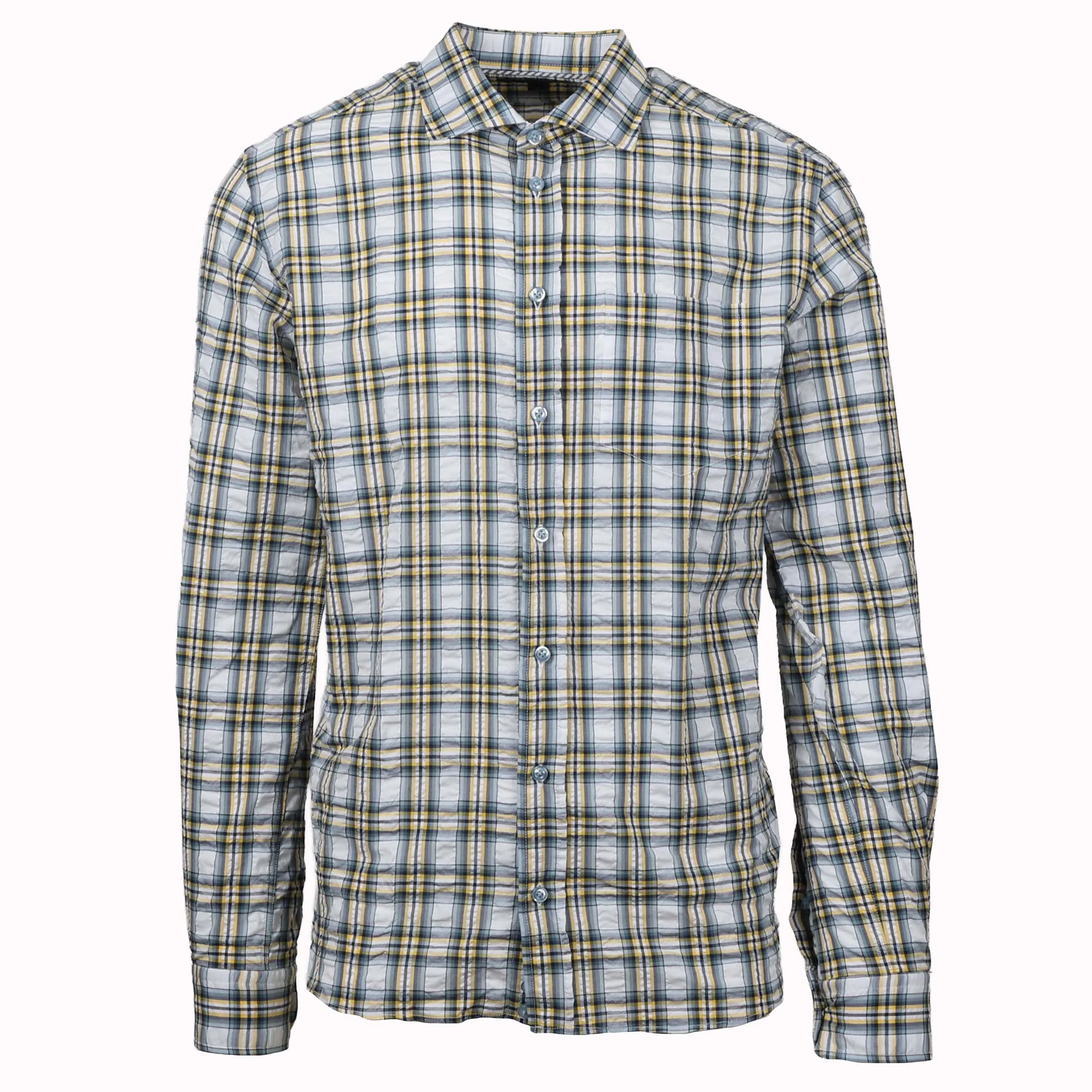 Chartres Blue, Yellow & White Plaid Long Sleeve Shirt - Image 2