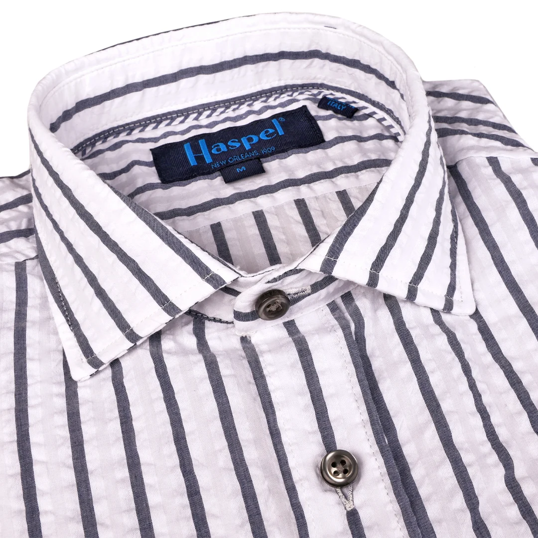 Chartres Grey Stripe Seersucker