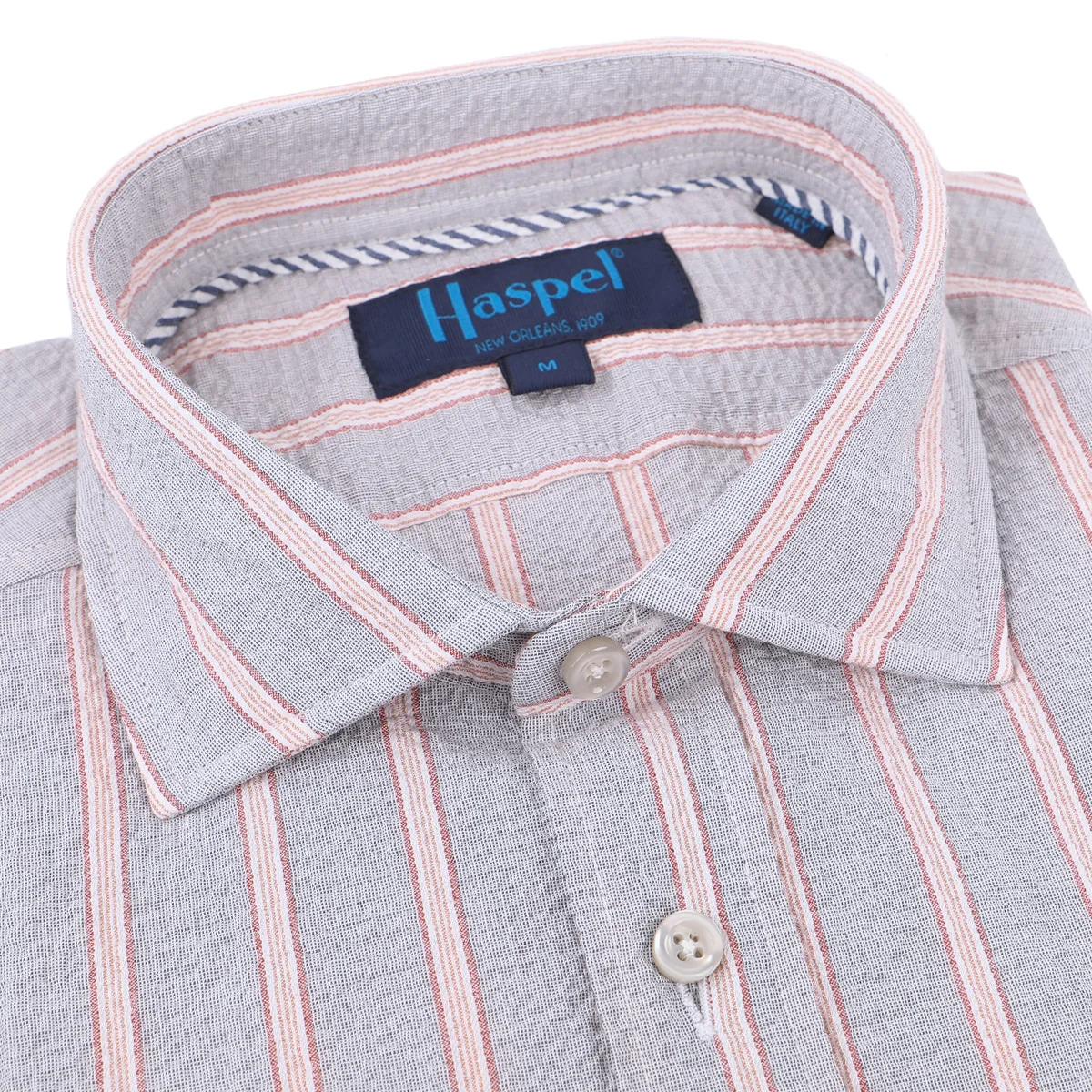 Chartres Light Gray Mini Textured Stripe Seersucker