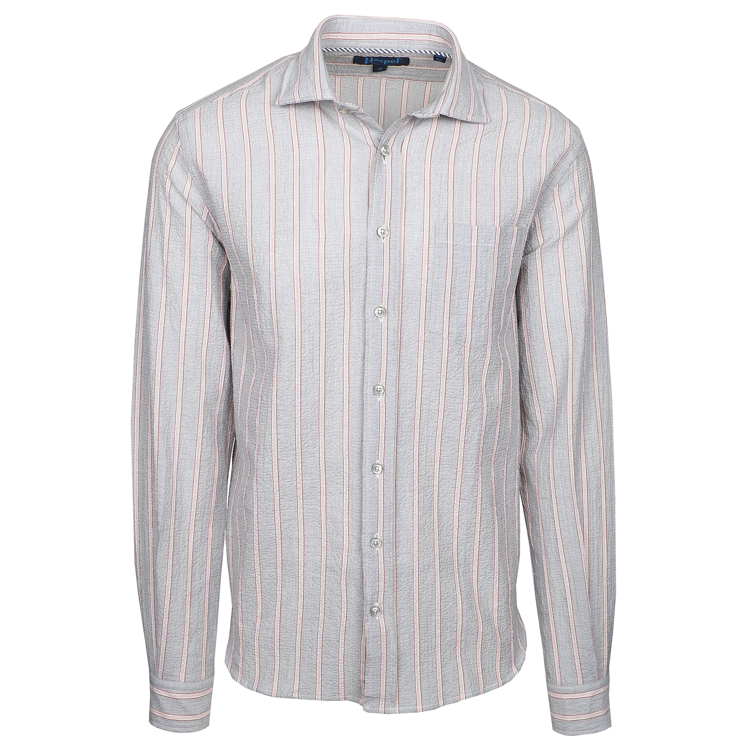 Chartres Light Gray Mini Textured Stripe Seersucker - Image 2