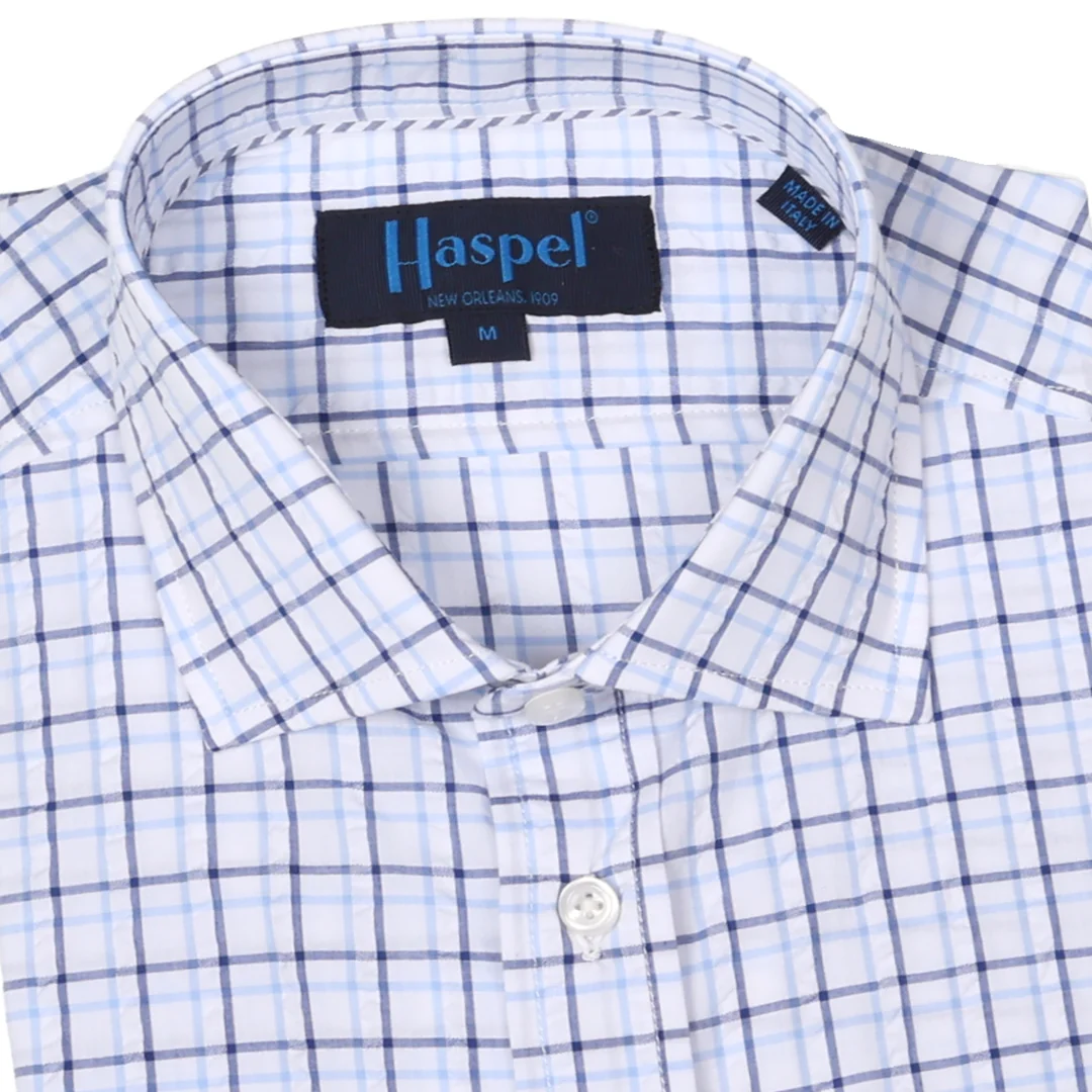 Chartres Navy & Lt. Blue Graph Check Long Sleeve Shirt