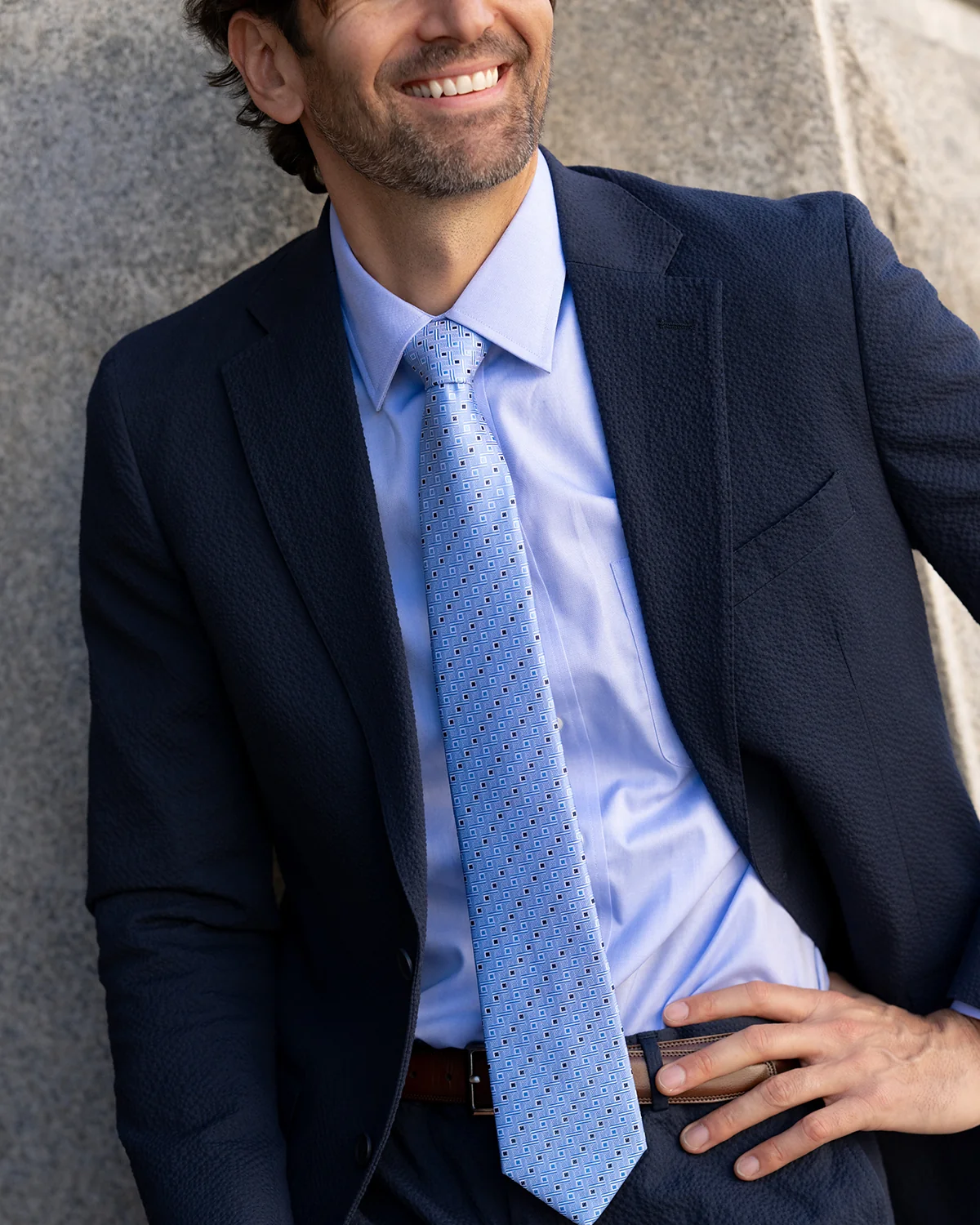 Commanders Navy Seersucker Stretch Sport Coat - Image 4