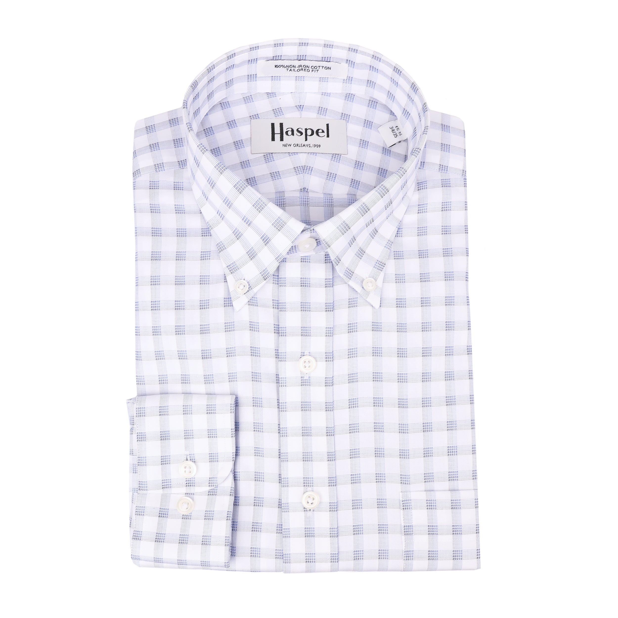 *** FINAL SALE *** Henry White Ground Box Plaid Button Down Trim Fit Dress Shirt - Image 2