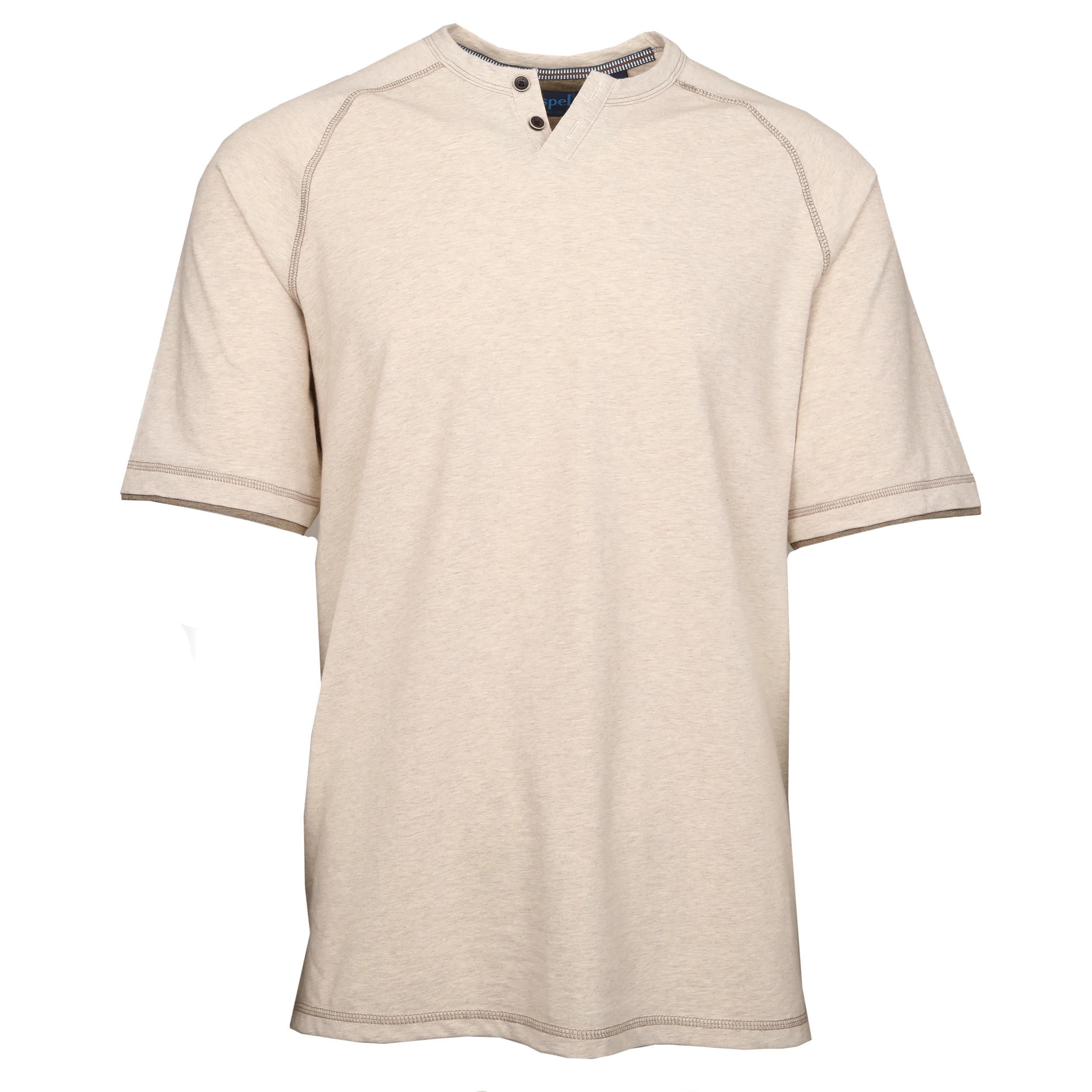 King Notch Neck T-Shirt - Short Sleeve Sand - Image 3