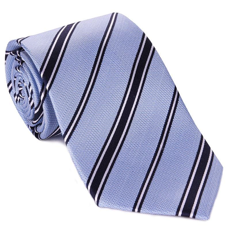 Light Blue with Black Rep Stripe Tie