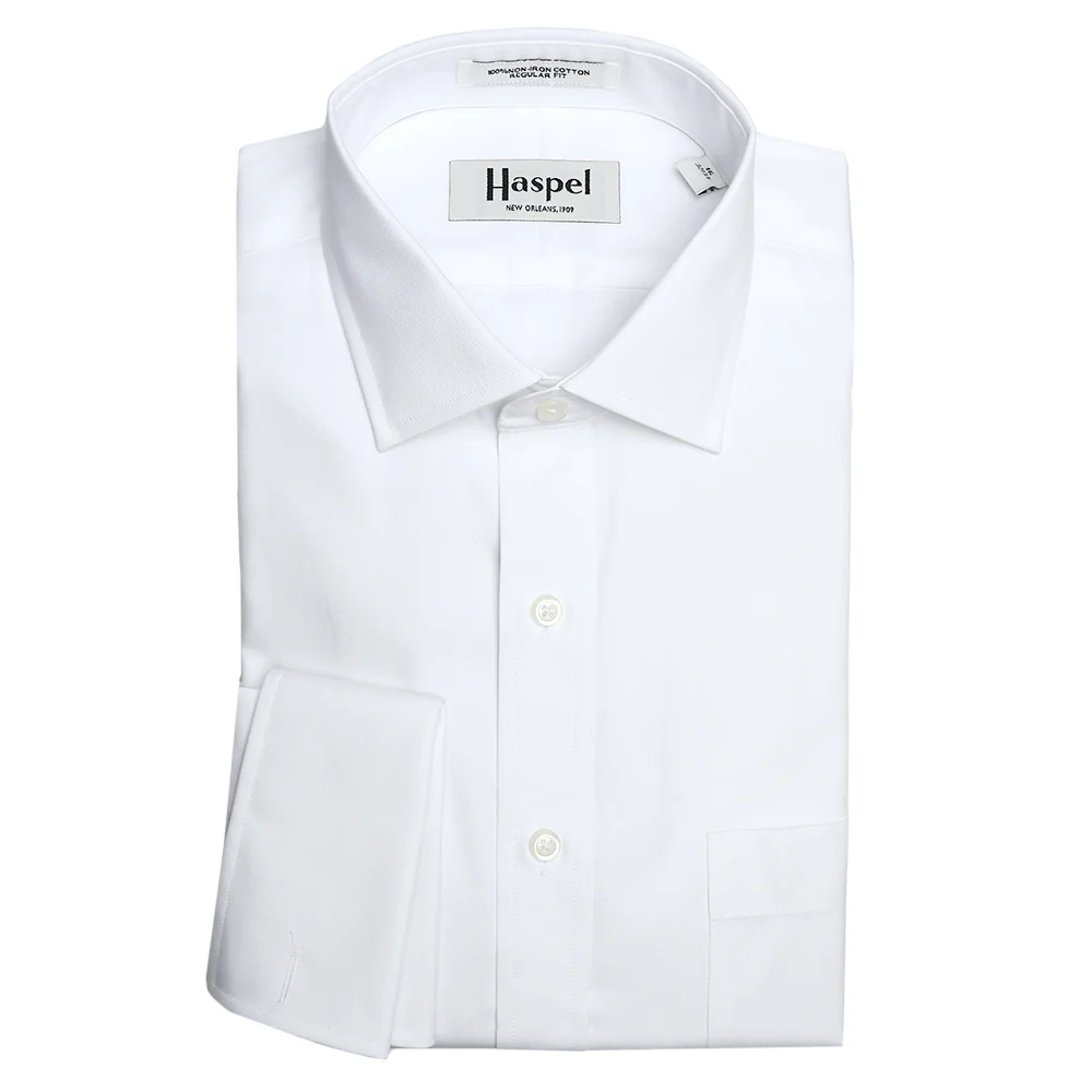Lyle Solid White Pinpoint Oxford (Regular Fit) FC Dress Shirt - Spread Collar - Image 3