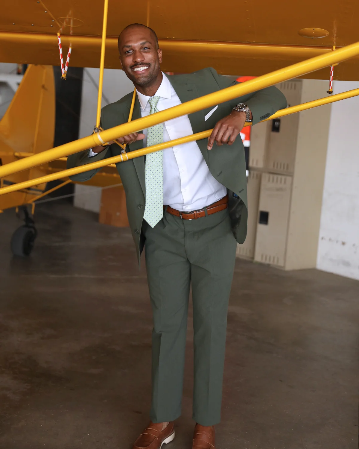 Martini Olive Green Seersucker Stretch Pants | Seersucker Suit Separates - Image 3