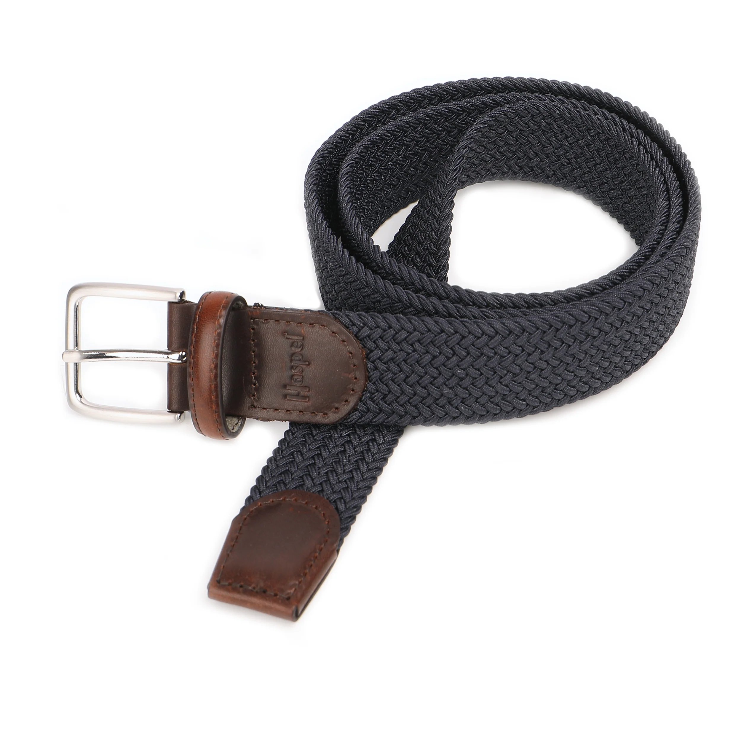 Navy Solid Elastic Braided Belt