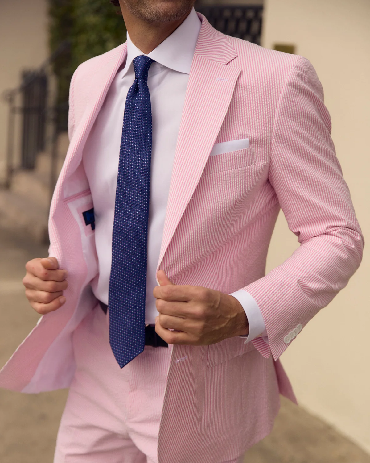 Pink Lemonade Seersucker Stretch Sport Coat | Seersucker Suit Separates - Image 5