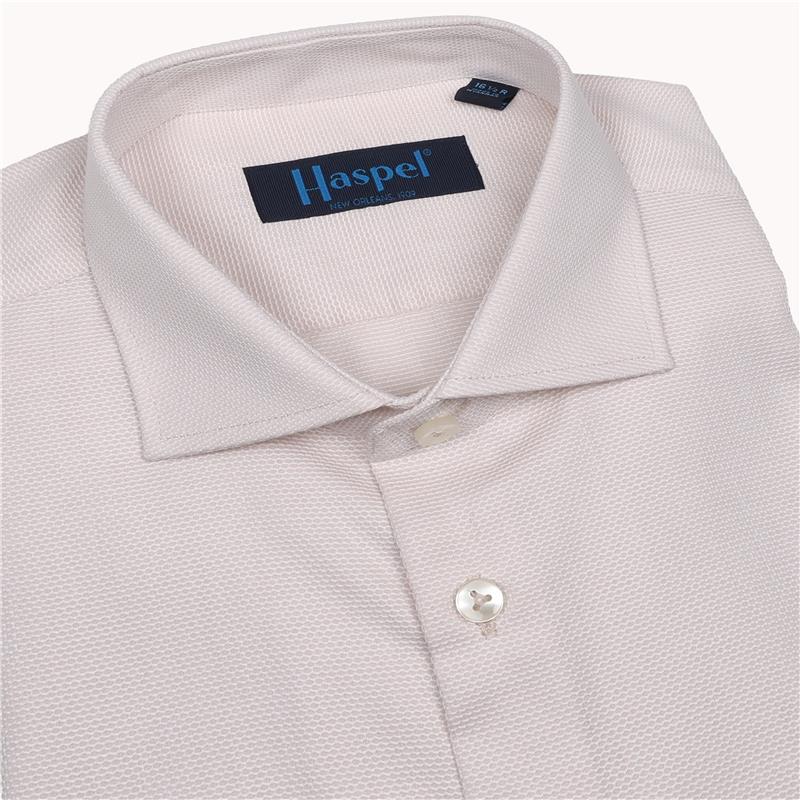 Prato Tan Textured Solid Dress Shirt