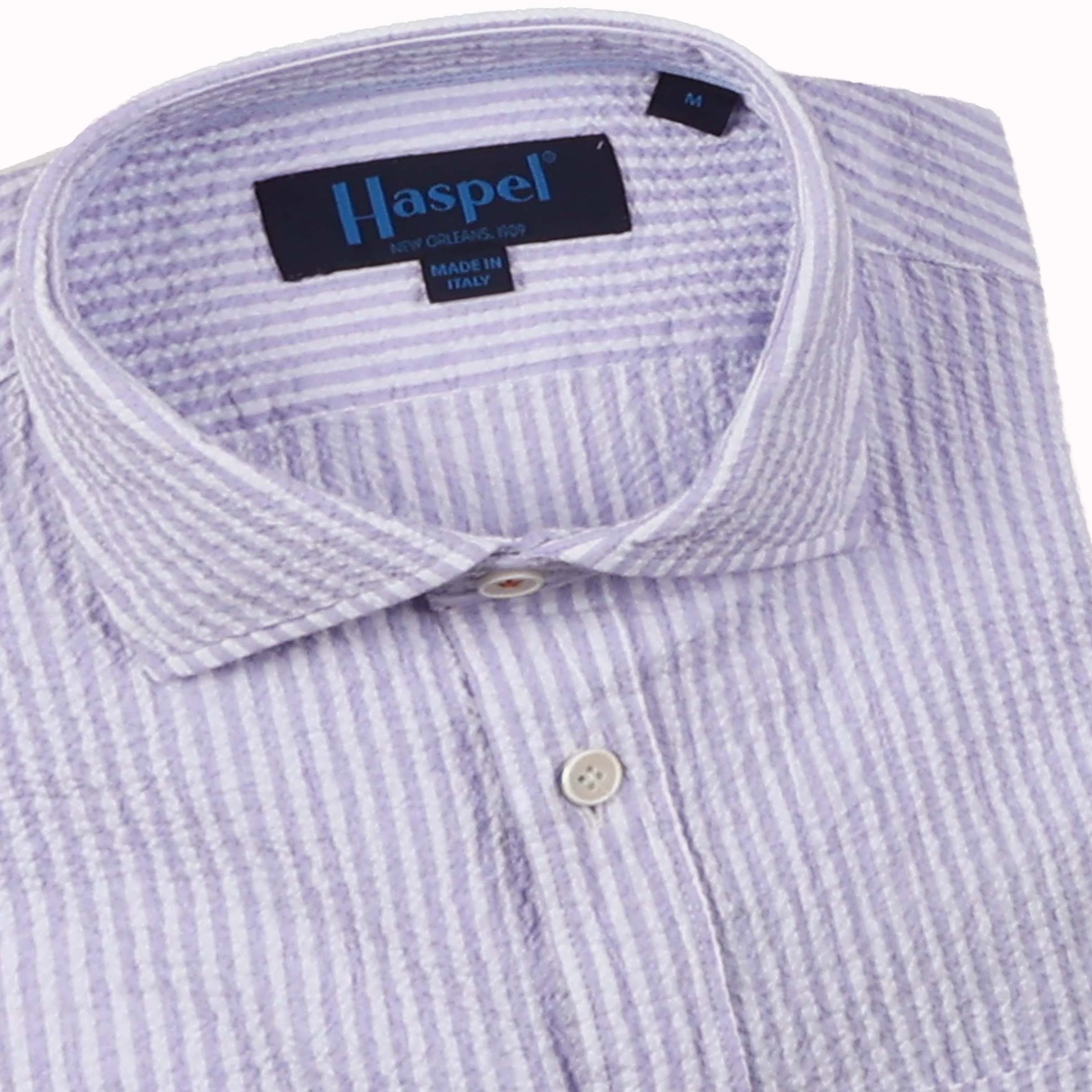 Riley Lavender Stripe Seersucker Short Sleeve
