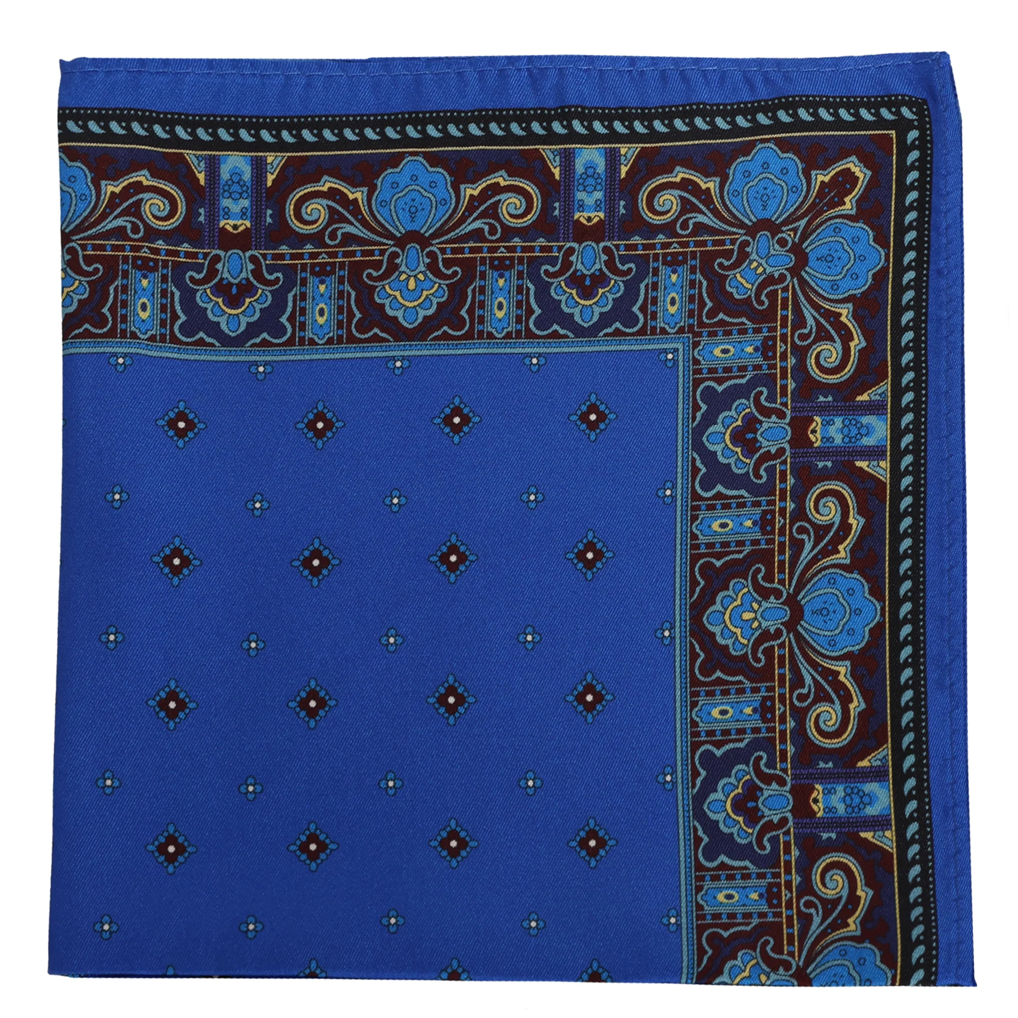 Royal Paisley Border Silk Pocket Square