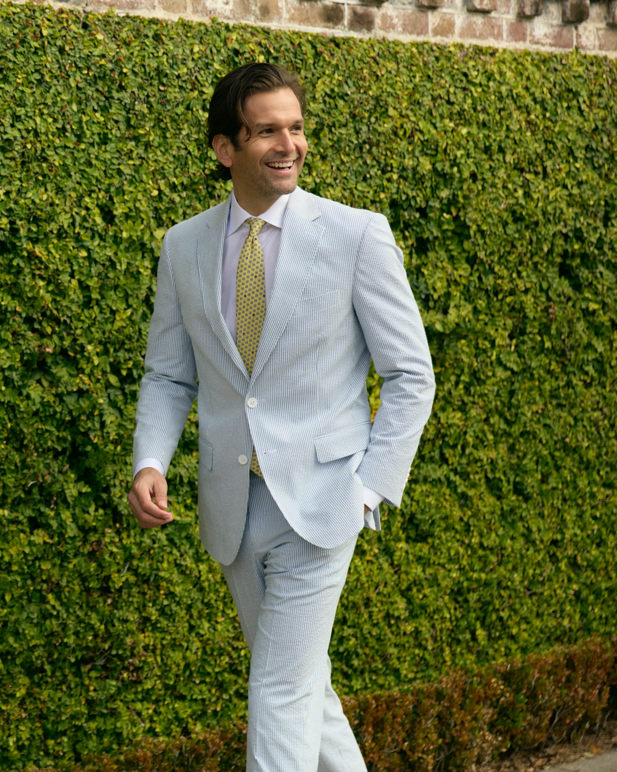 Sapphire Blue Seersucker Stretch Sport Coat | Seersucker Suit Separates - Image 5