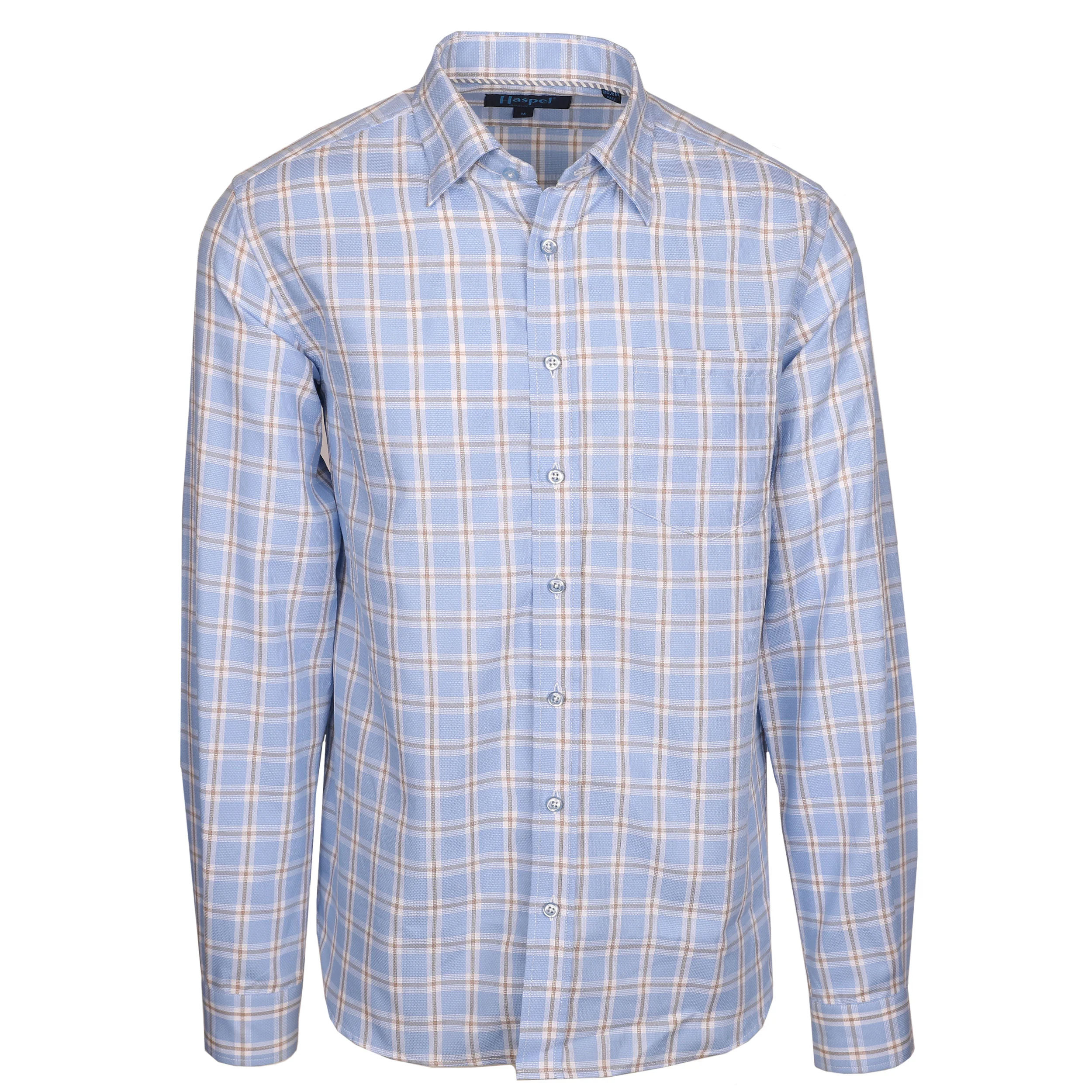 Treme Light Blue Texture with Tan Check - Image 2