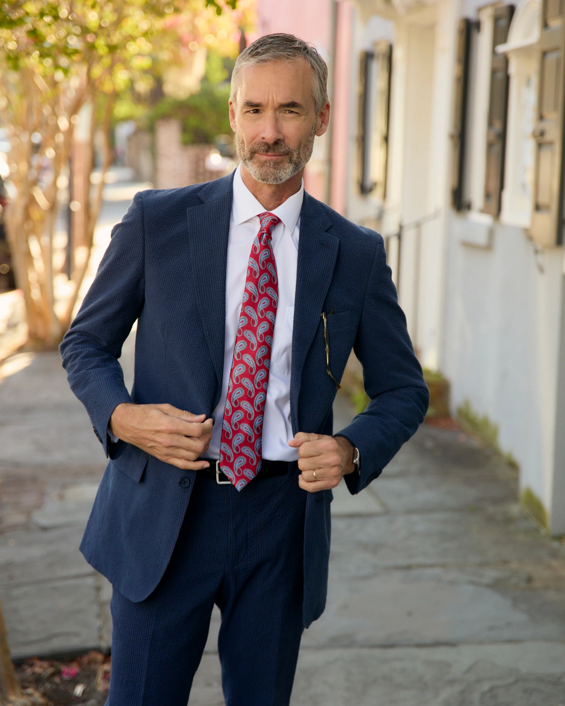 Vieux Carre Navy/Black Seersucker Stretch Pant - Image 3
