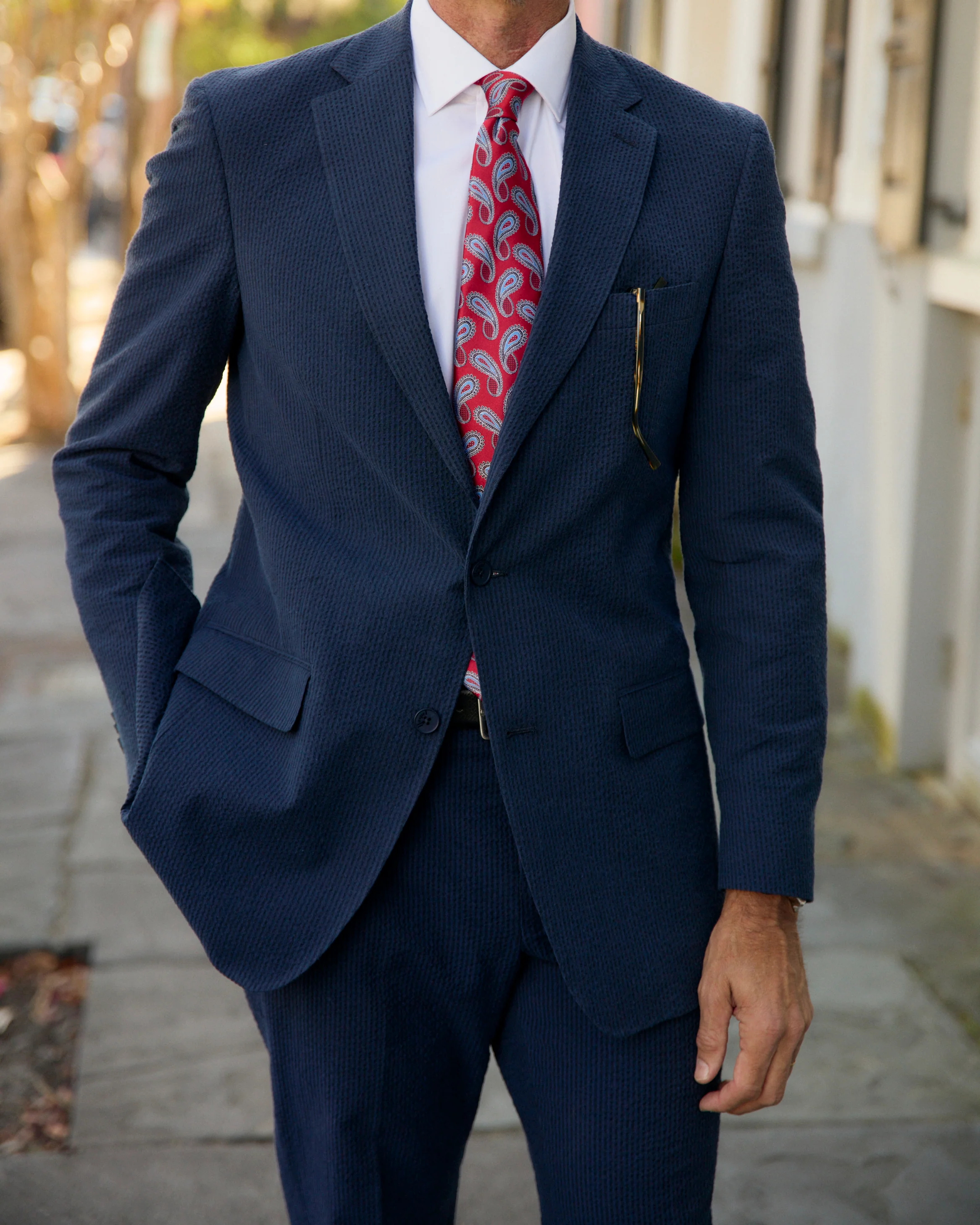 Vieux Carre Navy/Black Seersucker Stretch Pant - Image 4