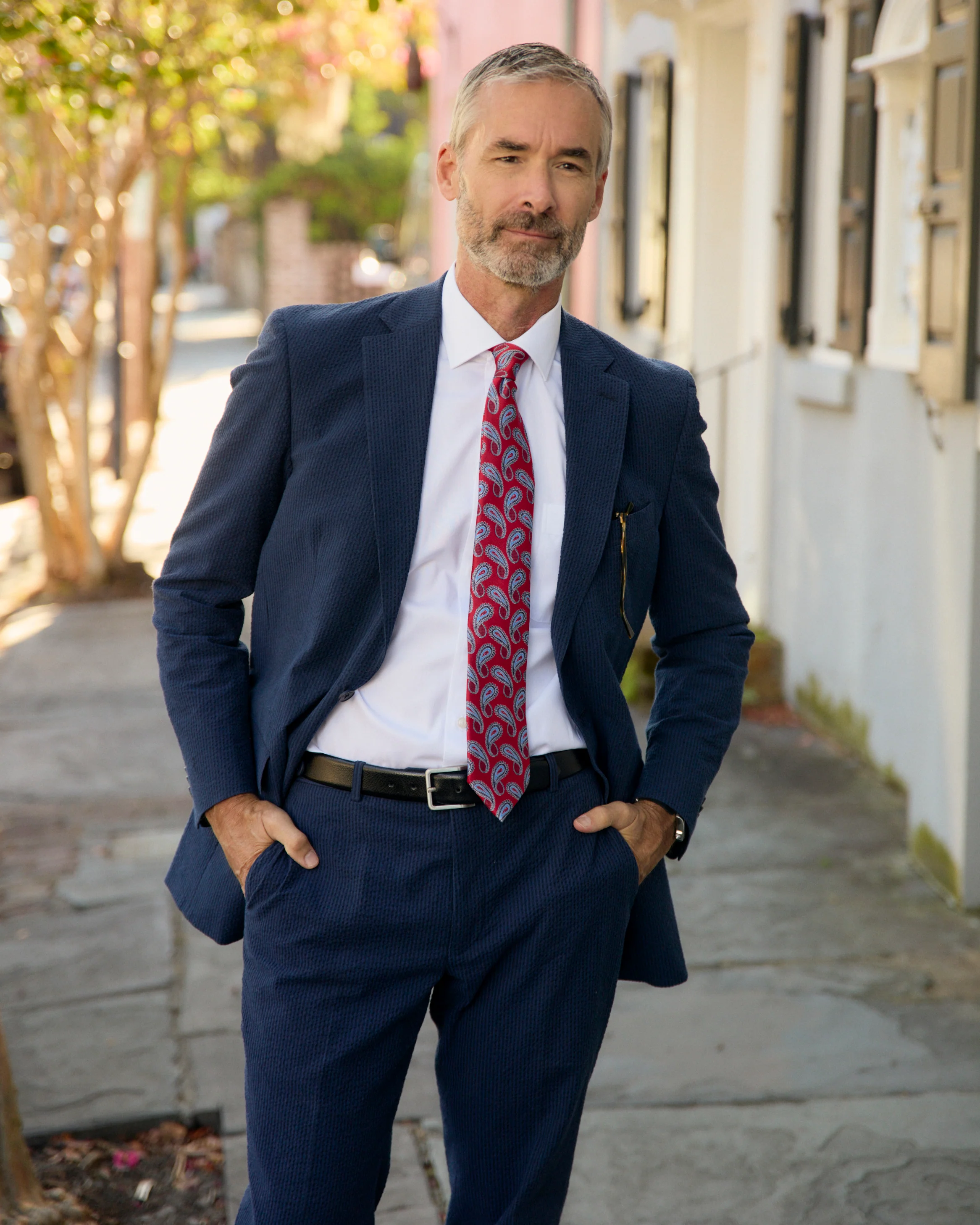 Vieux Carre Navy/Black Seersucker Stretch Pant - Image 5
