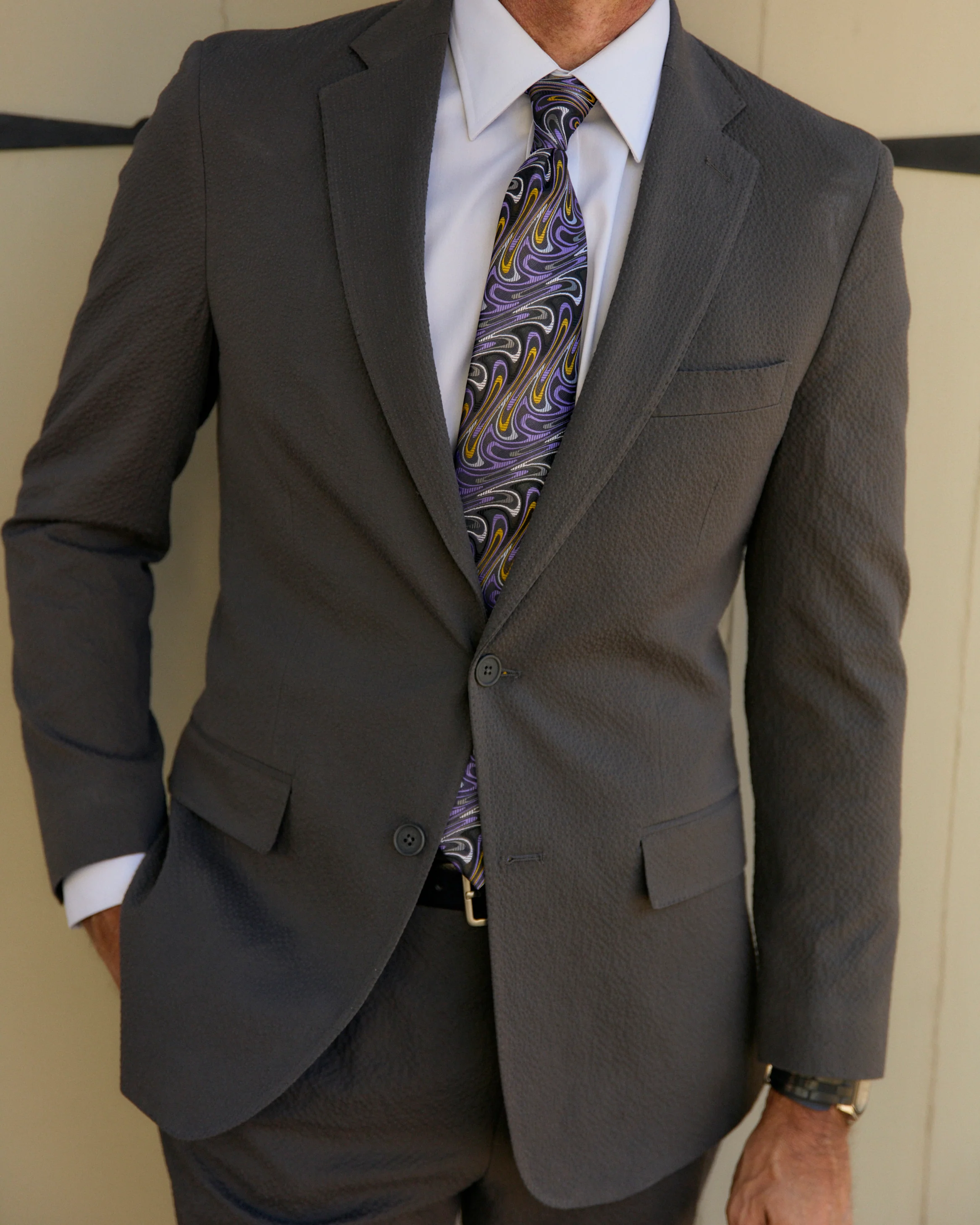 Voodoo Gray Seersucker Stretch Sport Coat - Image 4